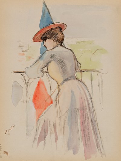 Vrouw op het balkon door Albert Edelfelt