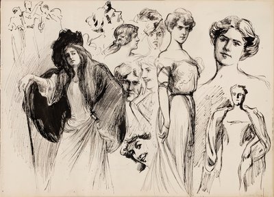 Vrouwelijke cijfers door Albert Edelfelt