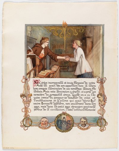 Verzoekschrift aan Anatole France, pagina 1/2 door Albert Edelfelt