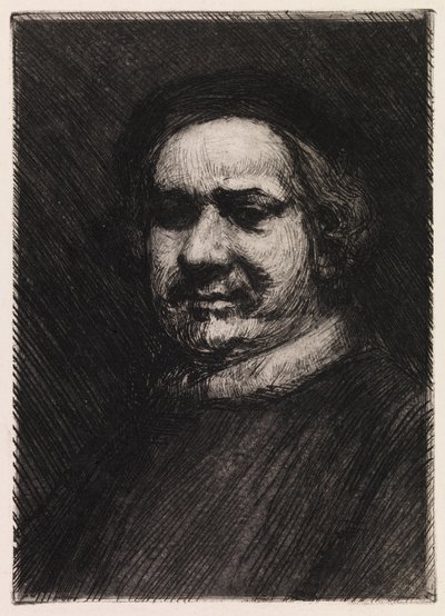 Portret van Rembrandt, kopie naar Rembrandt door Albert Edelfelt