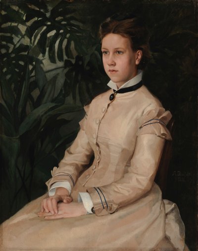 Portret van de zus van de kunstenaar, Ellen Edelfelt door Albert Edelfelt