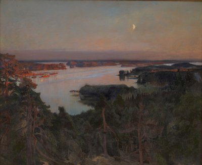 Zomeravond, Haiko Fjord door Albert Gustaf Aristides Edelfelt