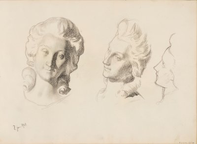 Maskers, schets / 1700 (Rokokoo), schets door Albert Edelfelt