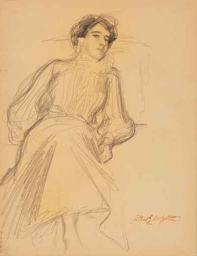 Zittende vrouw door Albert Edelfelt
