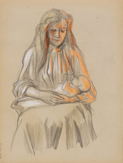 Moeder en kind door Albert Edelfelt