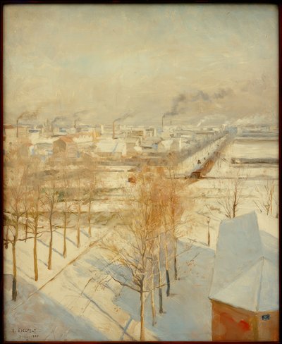 Besneeuwd Parijs door Albert Gustaf Aristides Edelfelt