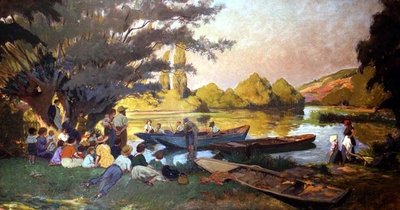 Picknickscène door Albert Edouard Puyplat