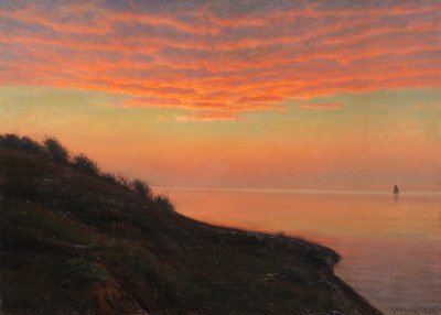 Avondstemming aan de Deense kust door Albert Edvard Wang