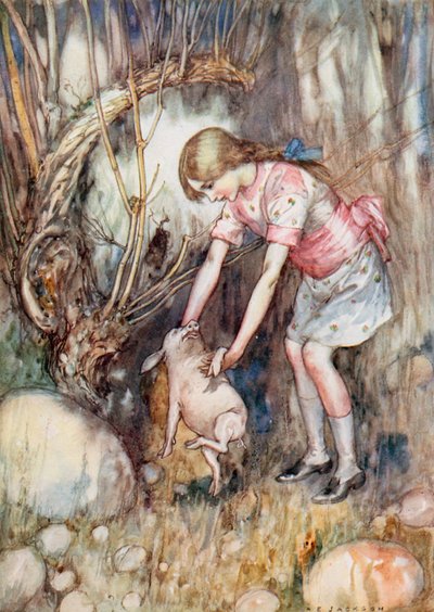 Illustratie voor Alice in Wonderland door Albert Edward Jackson