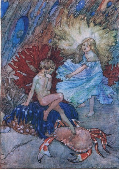 "Nee, prik die arme krab niet", uit The Water Babies uitgegeven door Humphrey Milford Oxford University Press, ca. 1930 door Albert Edward Jackson