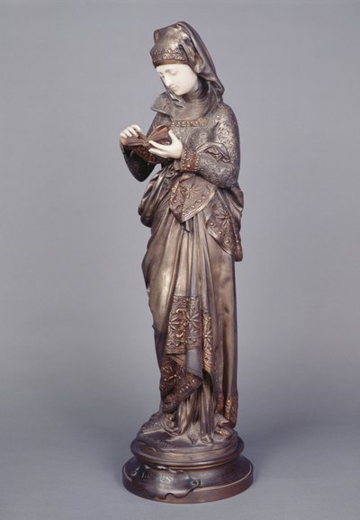 De Lezer (ivoor en bronzen sculptuur) door Albert Ernest Carrier Belleuse