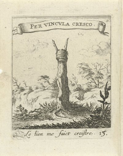 Landschap met boomstronk door Albert Flamen