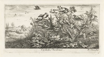 Landschap met putters in distel door Albert Flamen