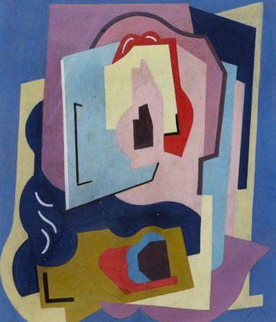 The Two Rhytham Elements; Les Deux Elements Rythmes, c.1923 (gouache op papier) door Albert Gleizes