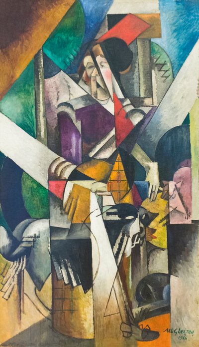Vrouw met dieren (Madame Raymond Duchamp-Villon) door Albert Gleizes