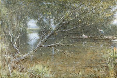 Een zijtak van de Theems door Albert Goodwin
