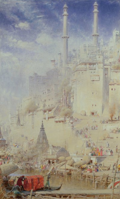Benares (ook bekend als Varanasi) door Albert Goodwin