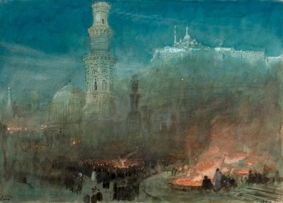 Caïro, Nacht door Albert Goodwin