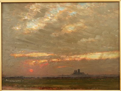 Lincoln Kathedraal bij Zonsondergang door Albert Goodwin
