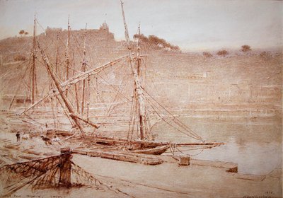 Haven van Soller, Majorca, kalm door Albert Goodwin