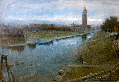 Uitzicht op Boston, Lincolnshire door Albert Goodwin