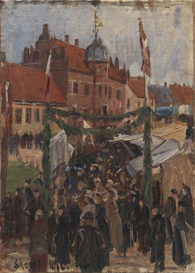 Markt op Stege Torv door Albert Gottschalk