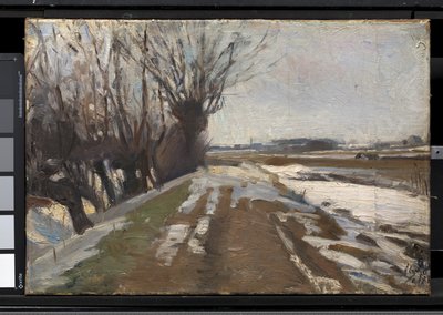 Winterlandschap. Utterslev bij Kopenhagen door Albert Gottschalk