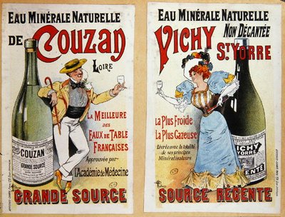 Reclame voor Couzan en Vichy Mineraalwater (c.1900) door Albert Guillaume