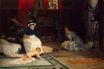 In de kinderkamer, 1885 door Albert Gustaf Aristides Edelfelt