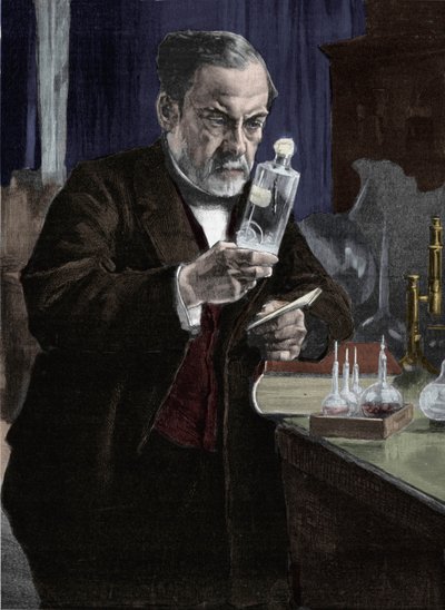 Portret van Louis Pasteur, Franse chemicus en bioloog. Naar het schilderij van Aristide Albert Gustaf Edelfelt van het Musée d