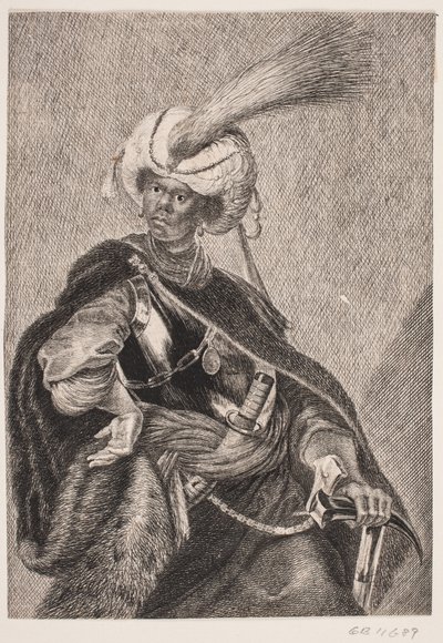 Een zwarte Afrikaan in harnas door Albert Haelwegh
