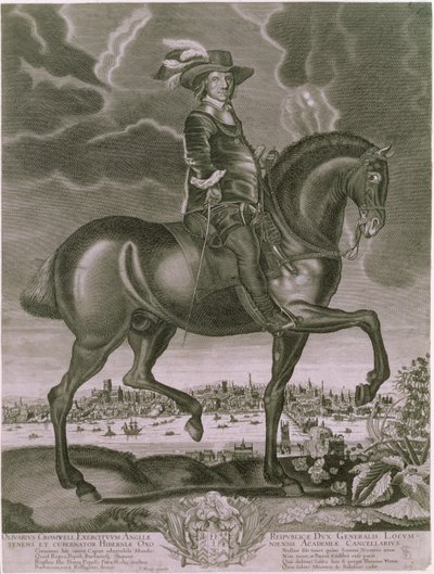 Ruiterportret van Oliver Cromwell c.1655 door Albert Haelwegh