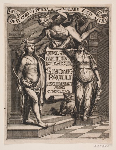 Titelblad voor Simon Paulli, "Quadripartitum Botanicum", 1667 door Albert Haelwegh