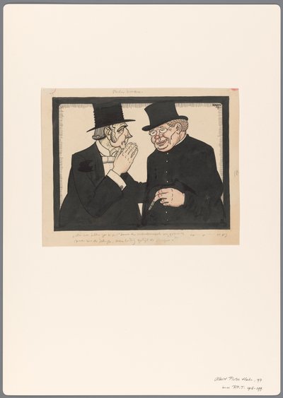 Ontwerp voor een politieke spotprent op de Ouderdomswet: Onder Broeders door Albert Hahn (I)