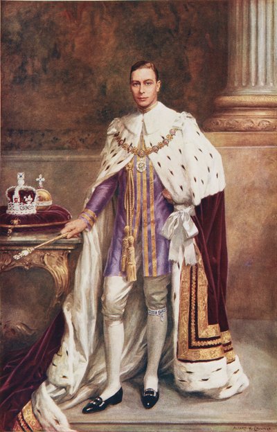 Koning George VI in kroningsgewaden door Albert Henry Collings