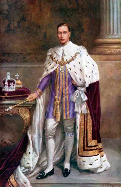 Koning George VI in kroningsgewaden, 1937 door Albert Henry Collings