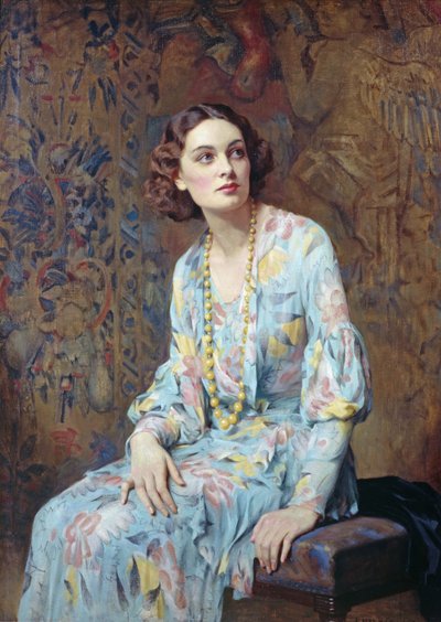 Portret van een dame door Albert Henry Collings