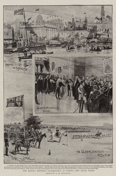 De Verjaardagsvieringen van de Koningin in Sydney, New South Wales door Albert Henry Fullwood