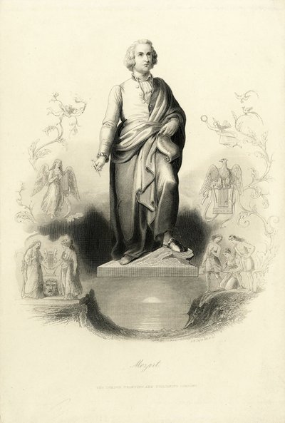 Mozart Monument op het Mozartplatz door Albert Henry Payne