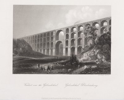 Viaduct Over het Golzschthal, Saksen, ca. 1840 door Albert Henry Payne