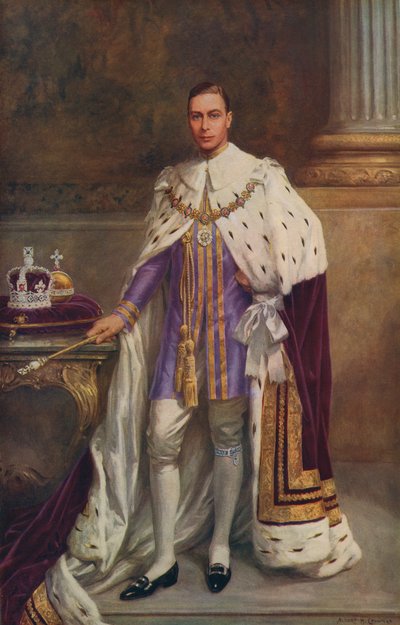 Koning George VI in kroningsgewaden in 1936 door Albert Henry after Collings