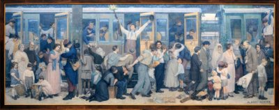 Het vertrek van de poilus – augustus 1914 door Albert Herter