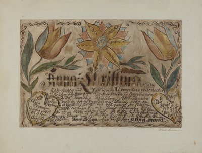 Pa. Duitse Geboorteakte door Albert J. Levone
