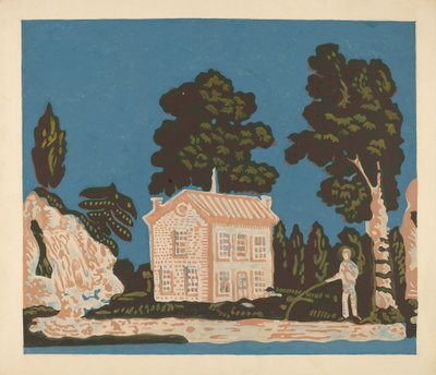 Behang voor Bandbox Bekleding, ca. 1937 door Albert J. Levone