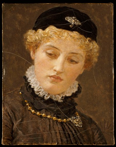 Ellen Terry als Portia in "De Koopman van Venetië", ca. 1885 door Albert Joseph Moore