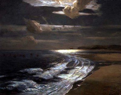 Zilveren maanlicht, St. Ives Bay door Albert Julius Olsson
