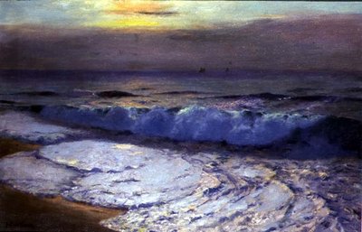 De brekende golf, schemering door Albert Julius Olsson