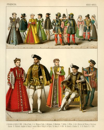 Frans Kostuum 1550-1600 door Albert Kretschmer