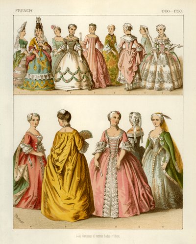 Franse kostuums 1700-1750 door Albert Kretschmer