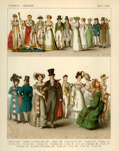 Franse en Duitse Kostuums 1804-1830 door Albert Kretschmer